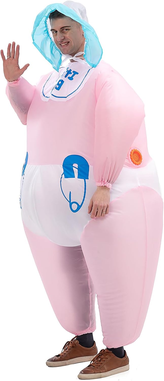 Detalle de AOGOYO Inflatable Baby Costume for Adults, Polyester Suit with Inflation Fan
