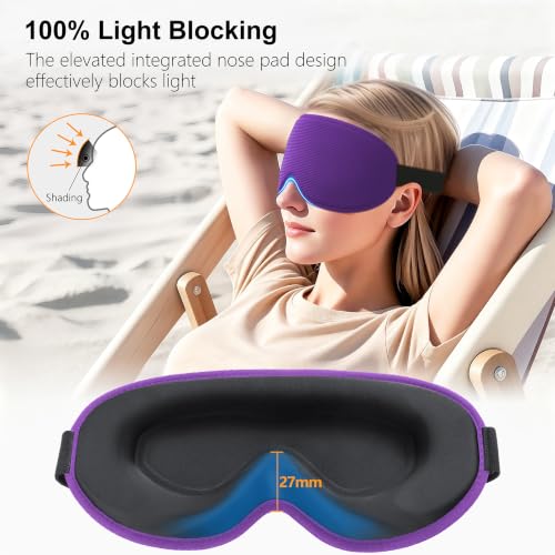 Thumbnail 1 de Gritin 100% Blackout Sleep Mask with Earplugs – Zero Eye Pressure, Travel–Friendly