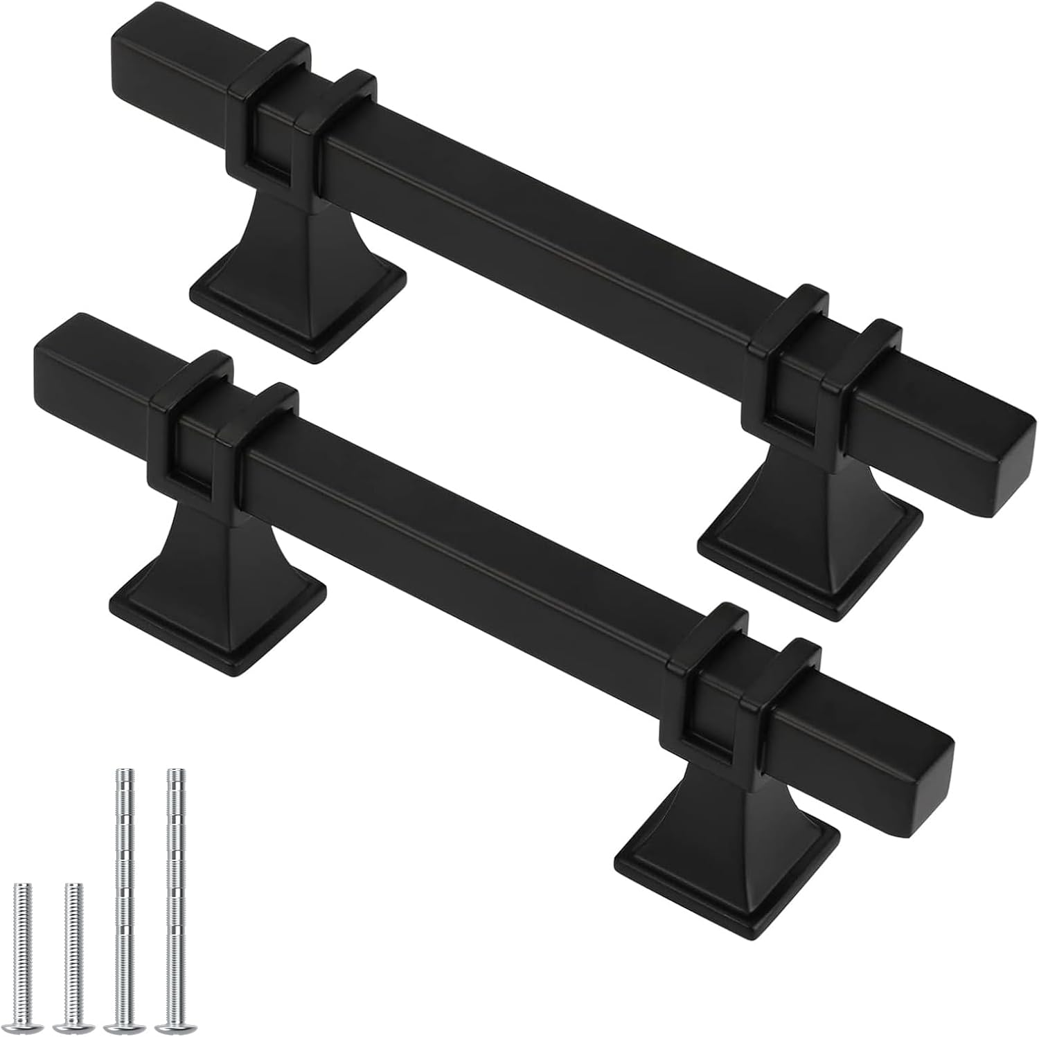 Detalle de Lepatape 3-Inch Matte Black Cabinet Handles, Stainless Steel and Zinc Alloy