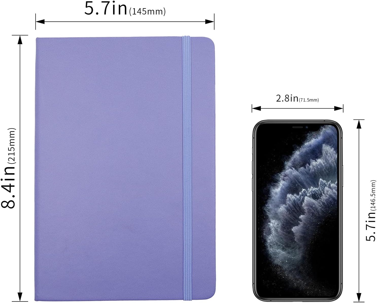 Detalle de Deziliao D0020 Hardcover Notebook, 160 Ruled Pages, Purple, 100 gsm Paper