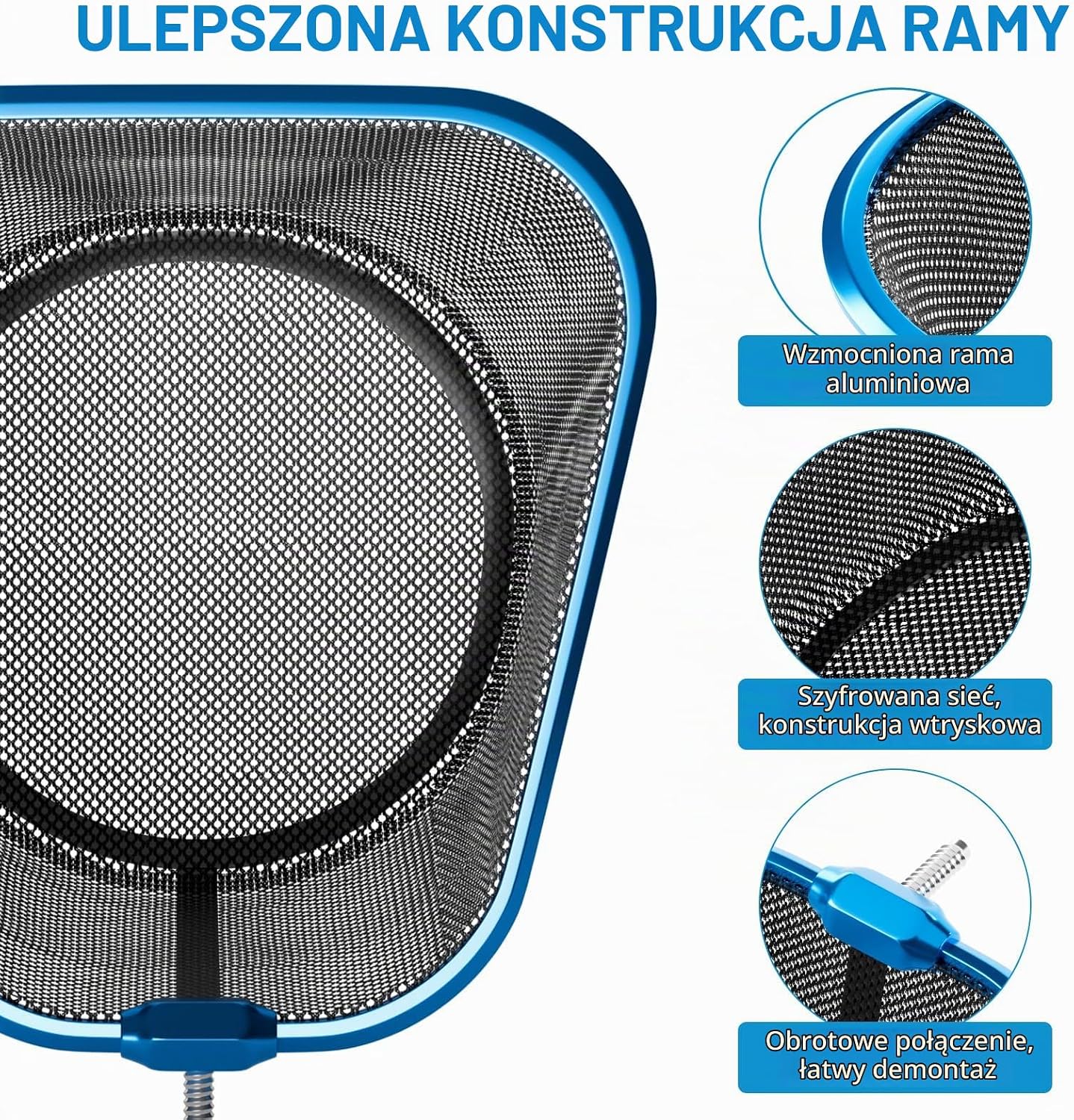 Detalle 2 de CLOPAE KPC--054 – siatka do basenu 180 cm z drobnymi oczkami i szczotką