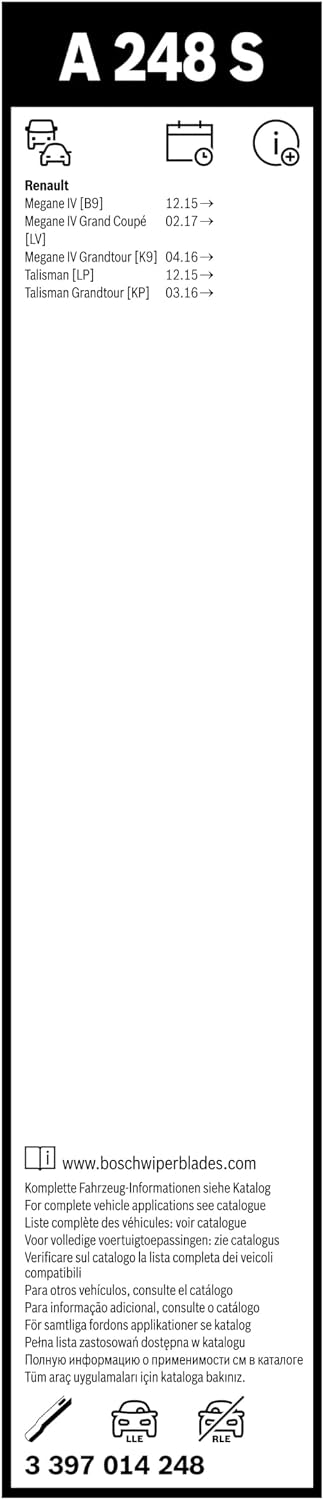 Thumbnail 2 de Bosch Balais d'Essuie-Glace Plats Aerotwin A248S, 600 mm / 450 mm – 1 Paire avant