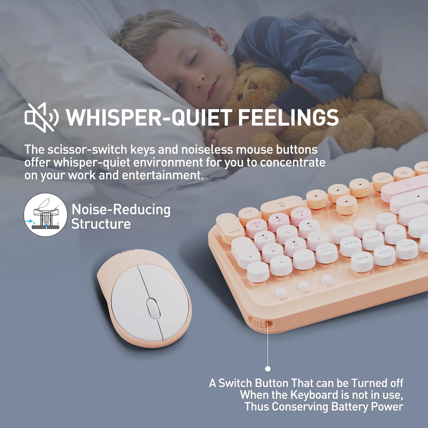 Thumbnail 5 de Retro Typewriter Wireless Keyboard & Mouse Combo 2.4GHz
