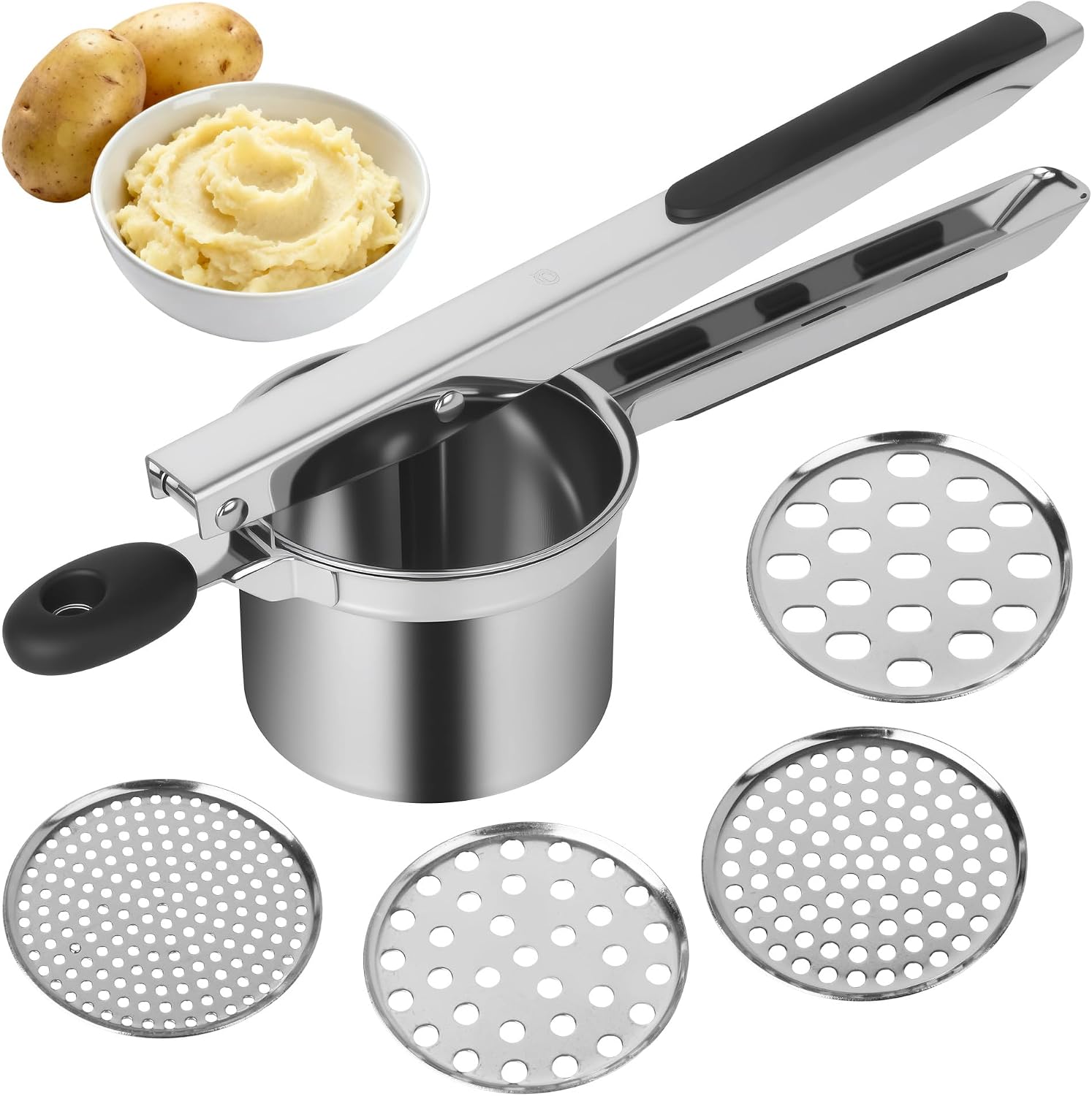Detalle de ACOMTUO Kartoffelpresse mit 4 Sieben