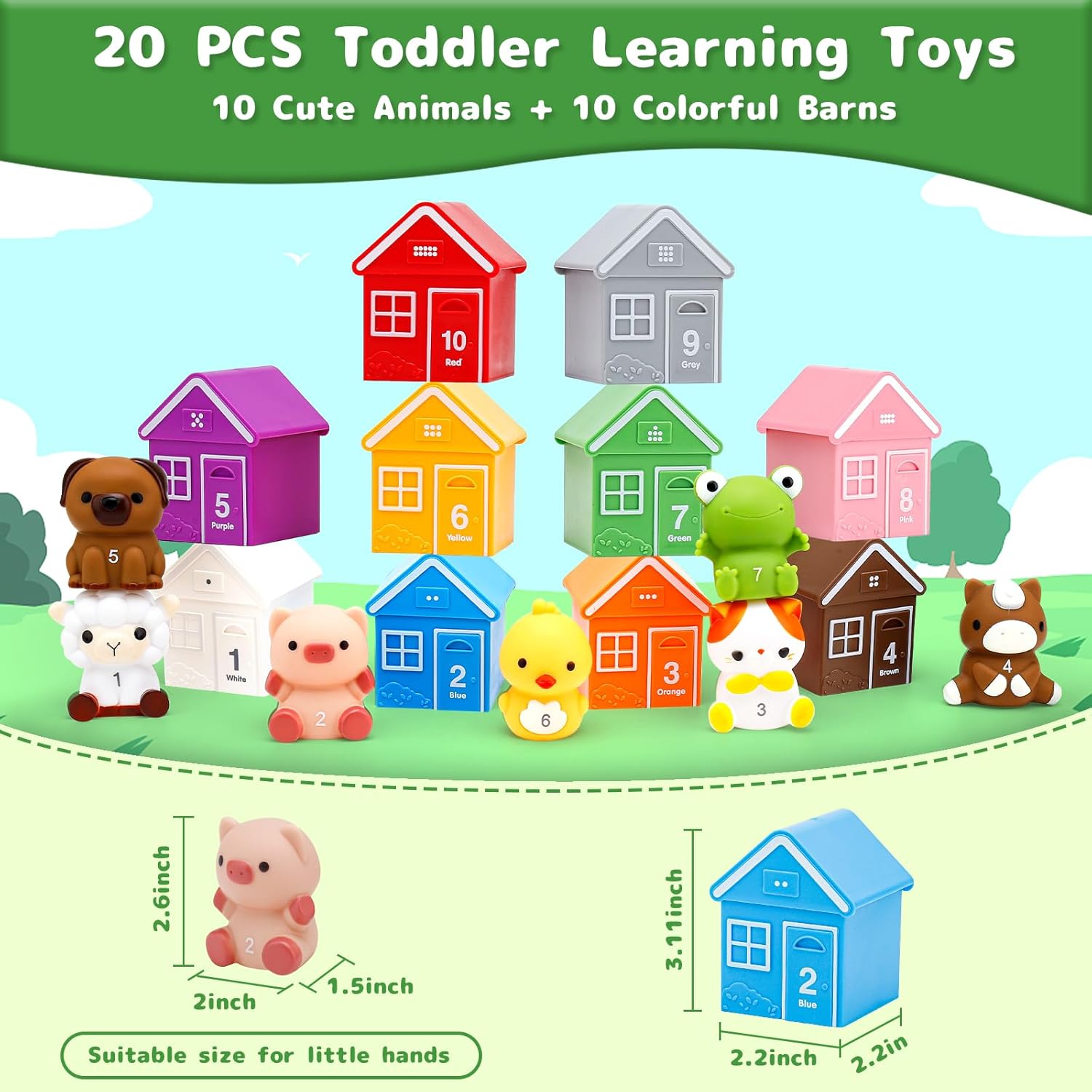 Thumbnail 6 de HappyGoLucky toddler farm animal toys for ages 1–4
