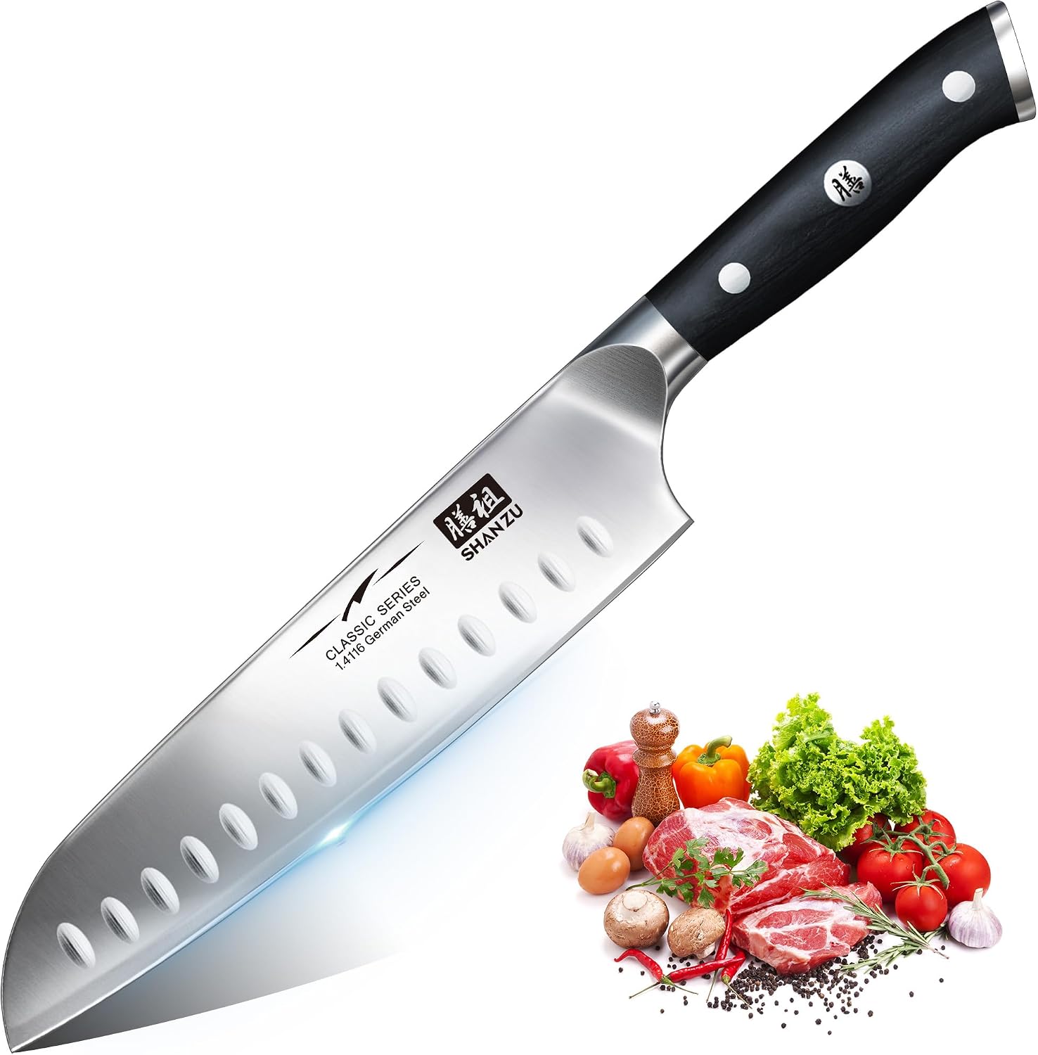 Thumbnail 6 de SHAN ZU Brotmesser 20 cm – gezackte Klinge aus deutschem Edelstahl, Pakkwood-Griff