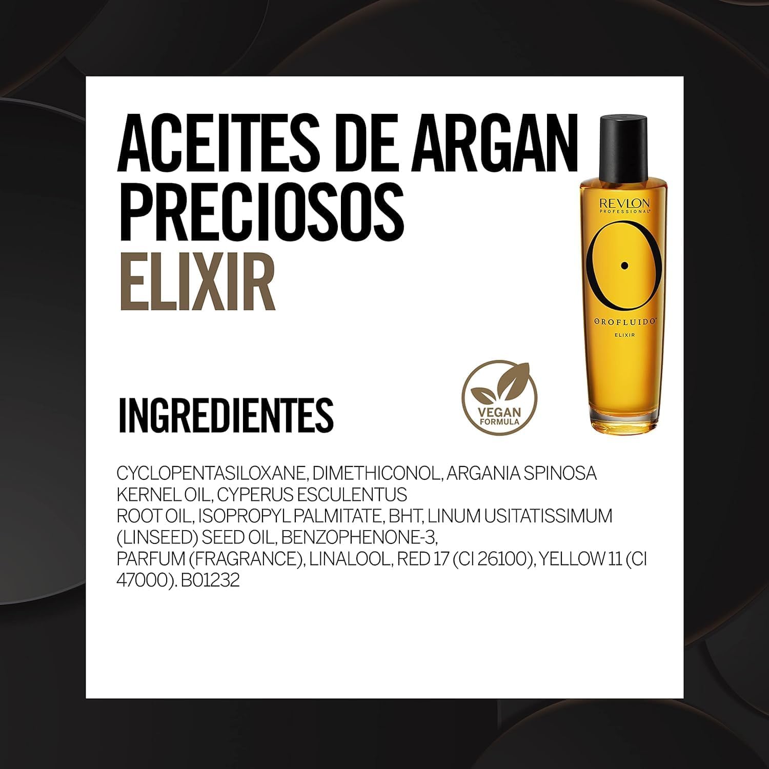 Thumbnail 3 de REVLON Professional Orofluido Prezioso Elixir Olio di Argan Vegano, trattamento nutriente per capelli (100 ml)