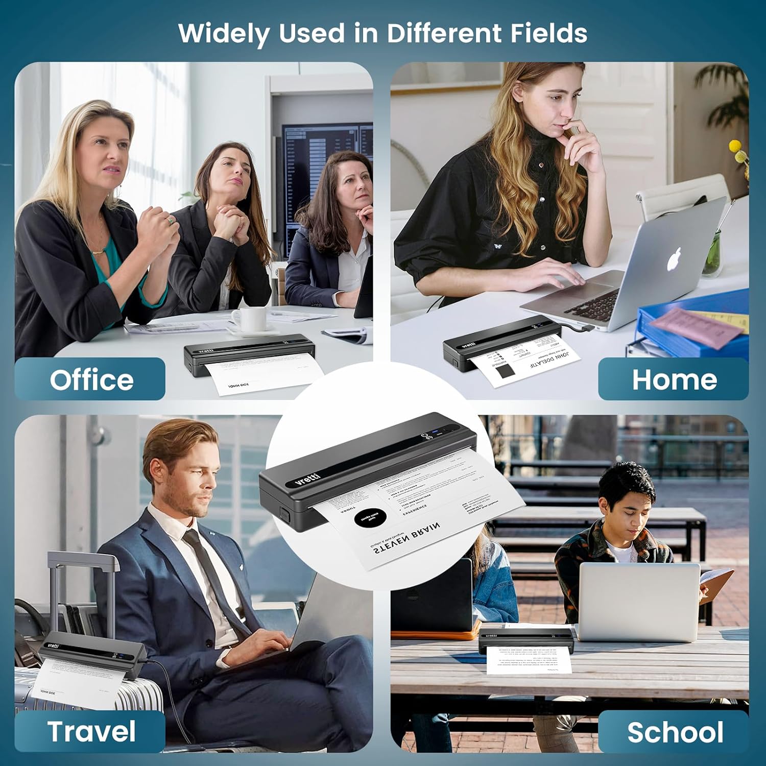 Thumbnail 6 de vretti PB821 Mobiler Thermodrucker – Bluetooth/USB, A4-Thermopapier, kompakt & tragbar