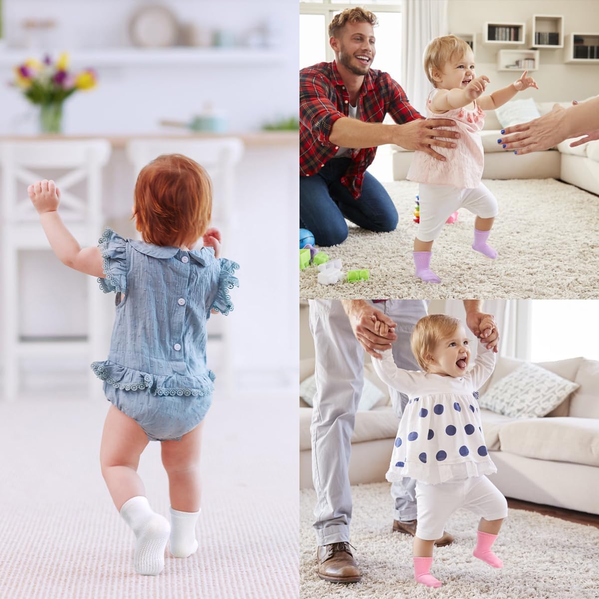 Thumbnail 5 de ELUTONG Toddler Non Slip Socks (12 Pairs) – anti-skid ankle grip socks for 1–7 years