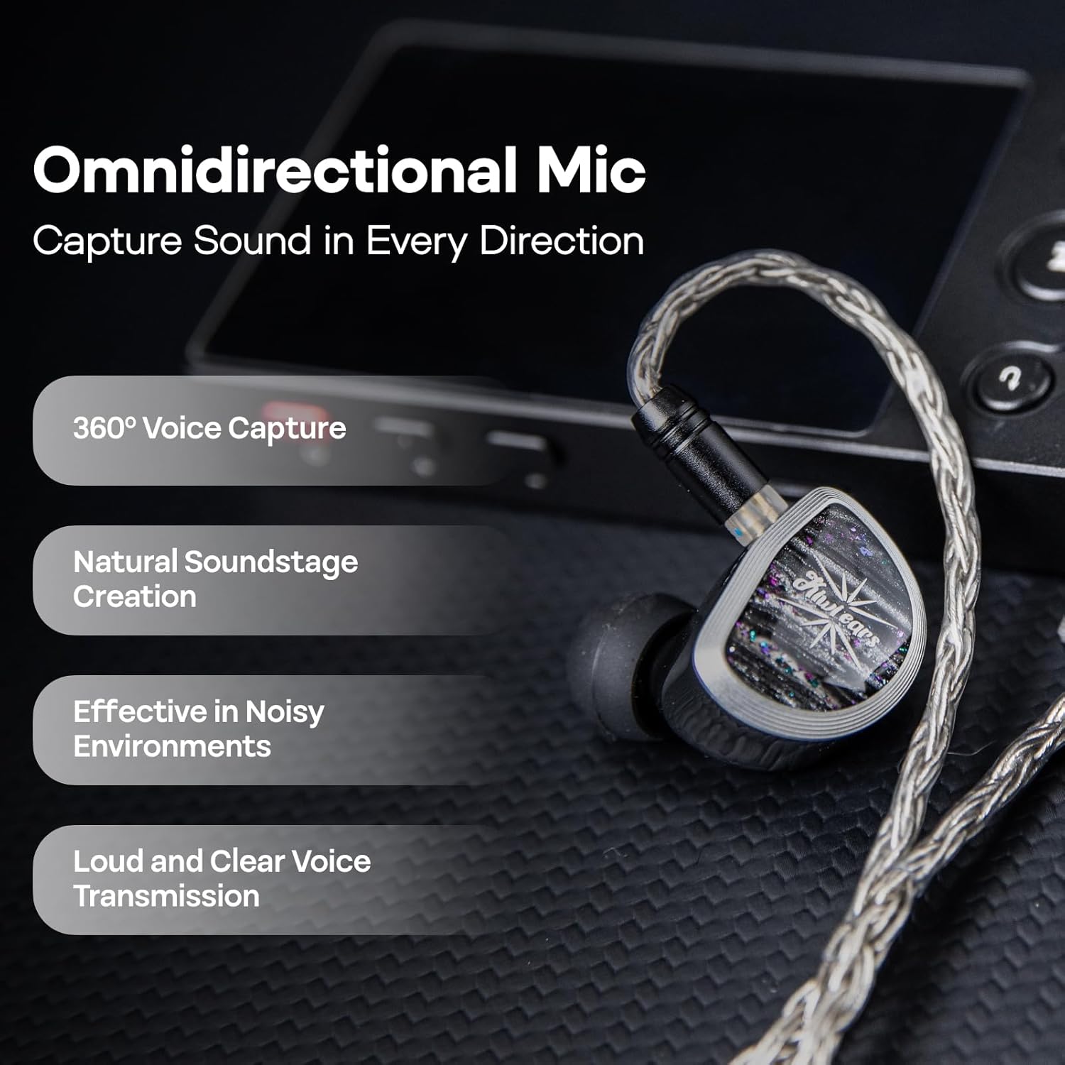 Thumbnail 2 de Linsoul Tripowin Zonie – Câble d’écouteur HiFi avec Omni Mic et SPC argenté 16 fils