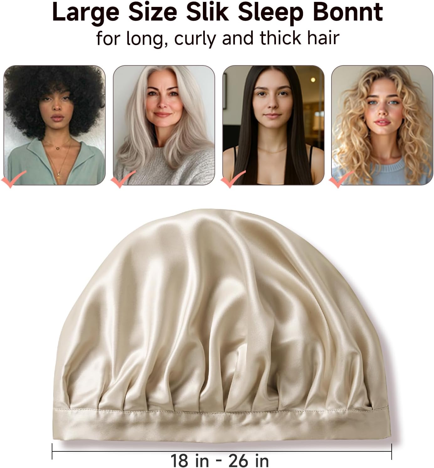 Thumbnail 5 de Kaome 100% Mulberry Silk Bonnet, Double-Layer, 22 Momme, Adjustable