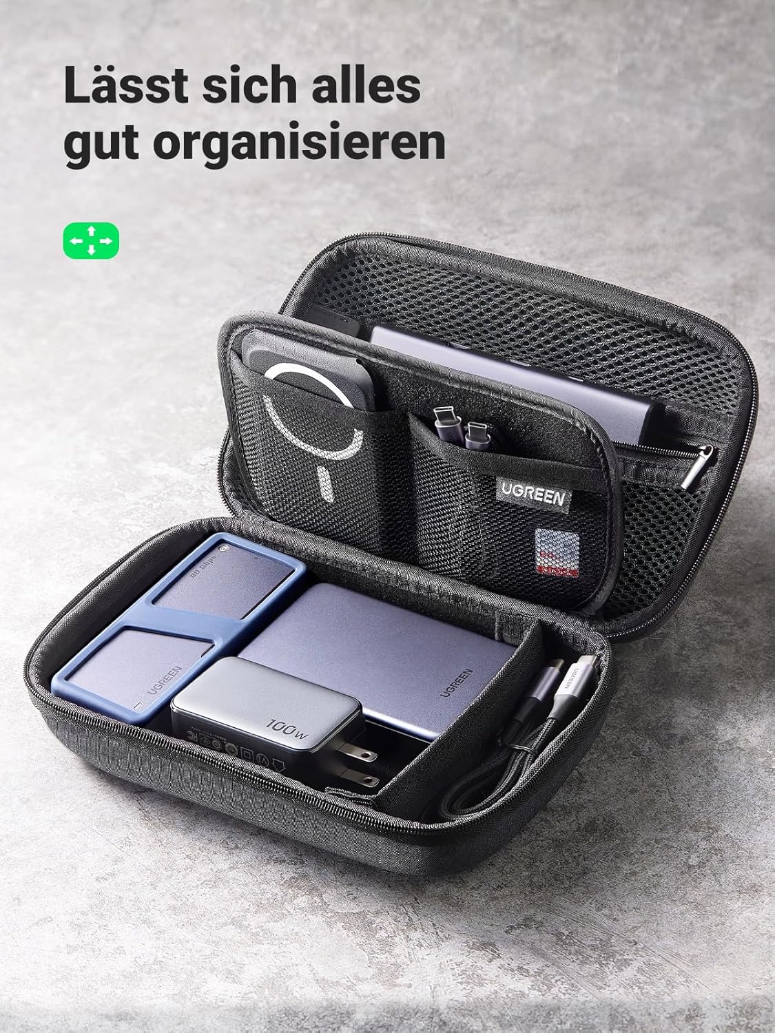 Detalle 2 de UGREEN Elektronik Organizer Tasche 23 x 14 x 8 cm