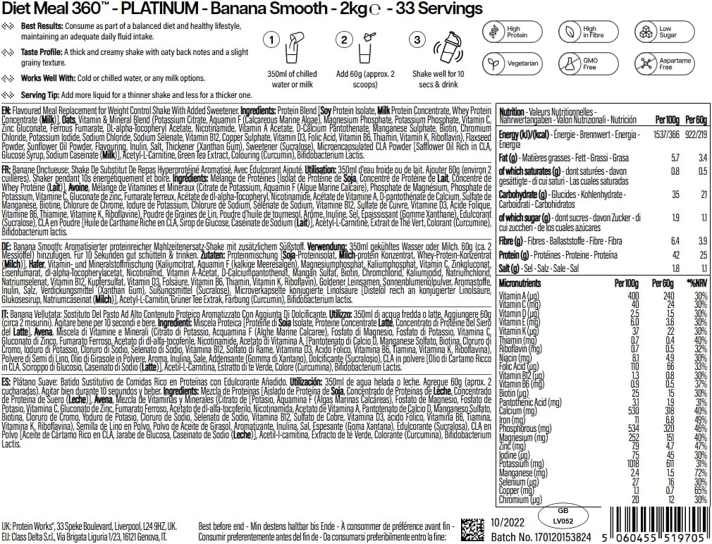 Thumbnail 1 de The Protein Works – Substitut de repas Extreme (2 kg) riche en protéines, avec shaker et cuillère doseuse