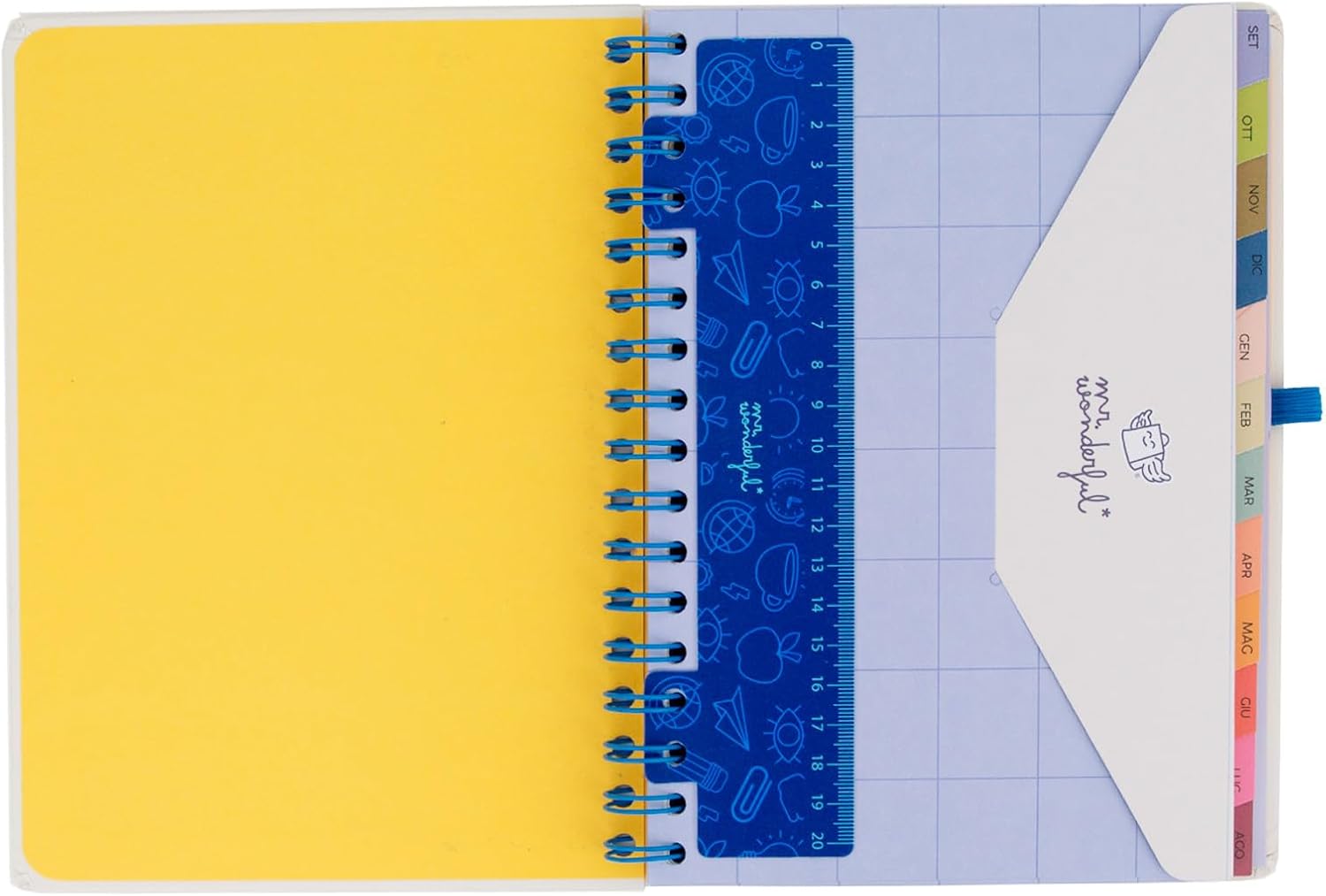 Detalle de Diario scolastico Mr. Wonderful 2026-27 Settimanale Ready – Organizzazione settimanale con tasca interna