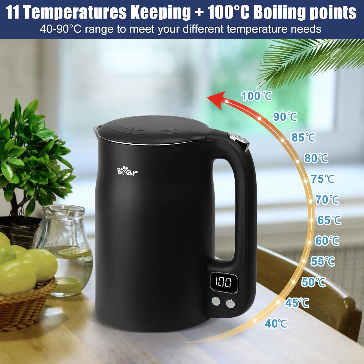 Thumbnail 3 de Bear Electric Kettle 1.7L, 12 Temp Control