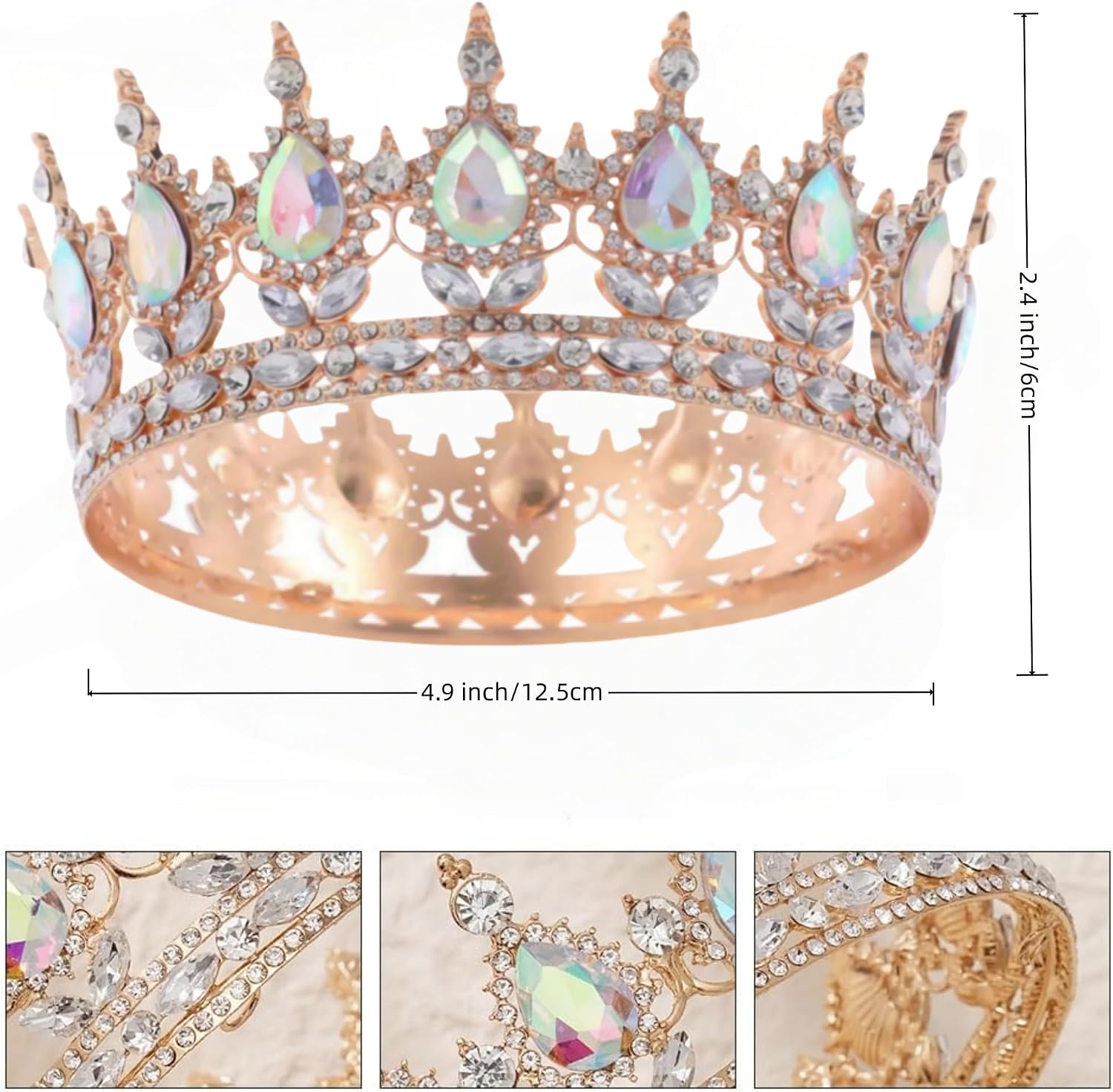 Thumbnail 2 de Princess Tiaras Crystal Full Round Tiara 15 cm