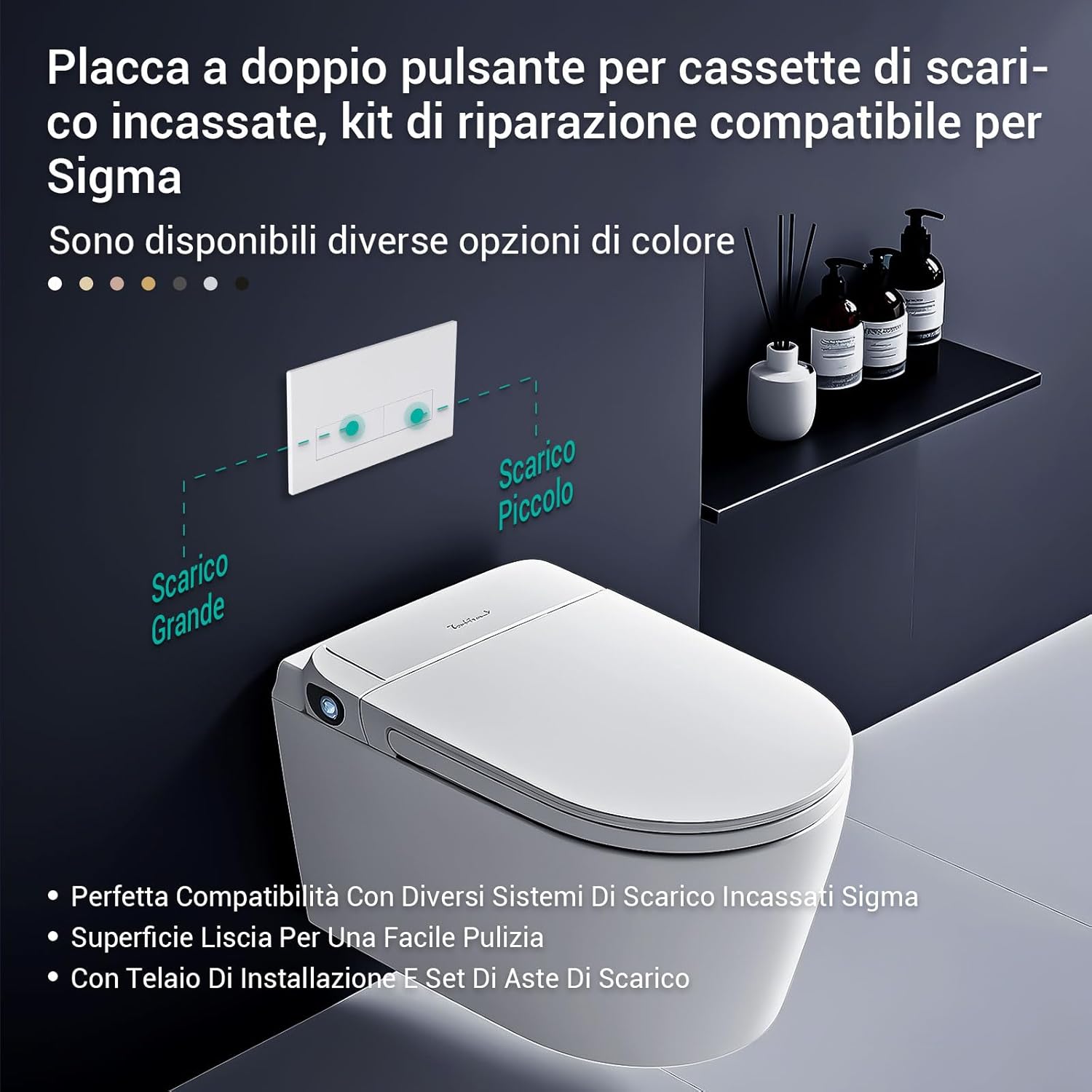 Thumbnail 1 de Empyreal Placca di controllo: kit di ricambio per cassetta Geberit Sigma UP320/UP300 – Bianco Opaco