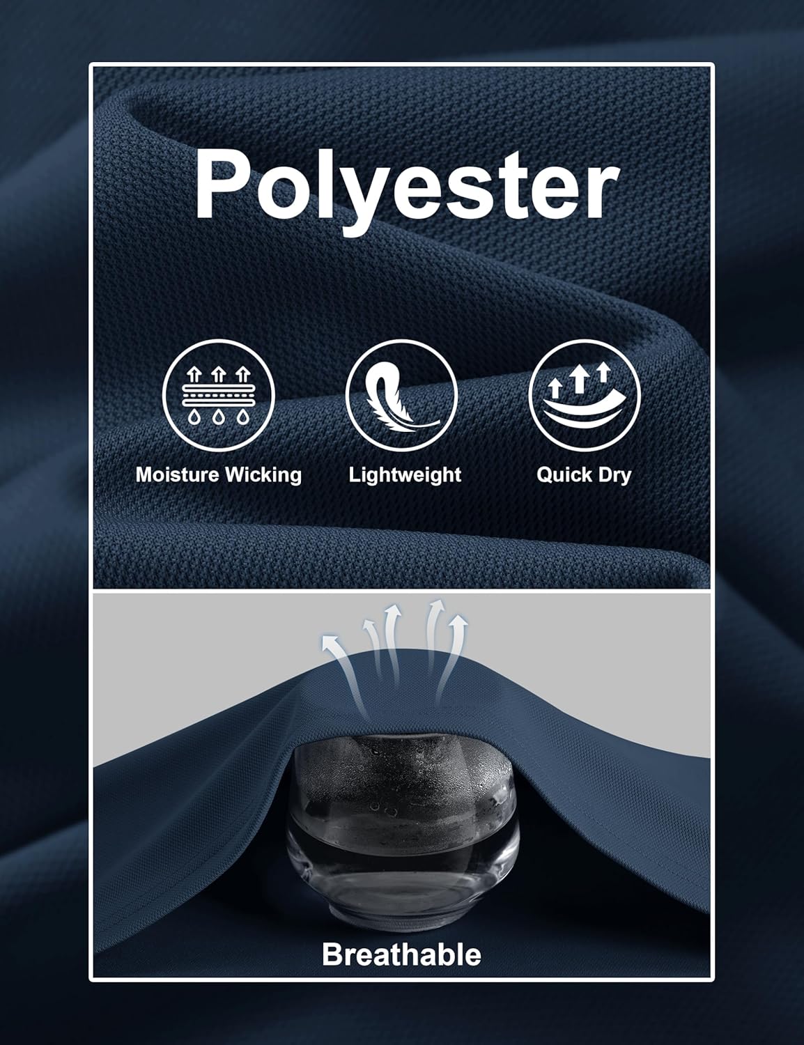Detalle de MAGCOMSEN Herren Polo Shirt Kurzarm – atmungsaktiv, schnelltrocknend, vielseitig einsetzbar