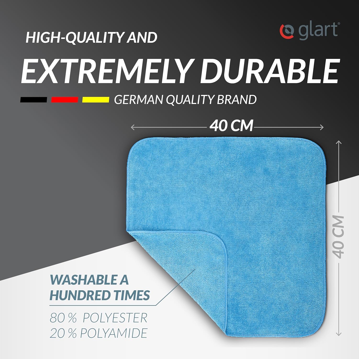 Thumbnail 5 de Glart 4484 4 Super Soft Microfibre Cloths 40 x 40 cm – Blue/Green