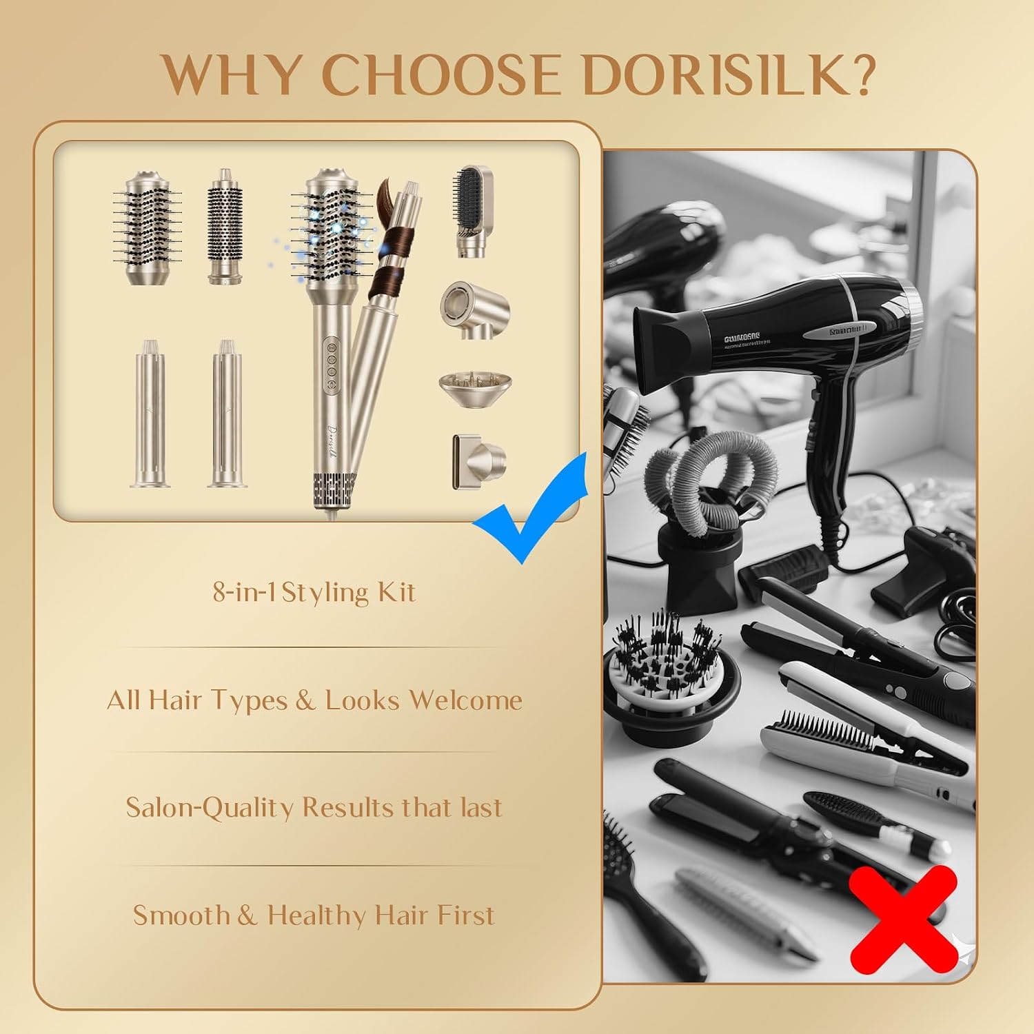 Thumbnail 6 de DORISILK 8-in-1 Hair Styler and Dryer Brush with Ionic Technology, Auto-Wrap Curlers