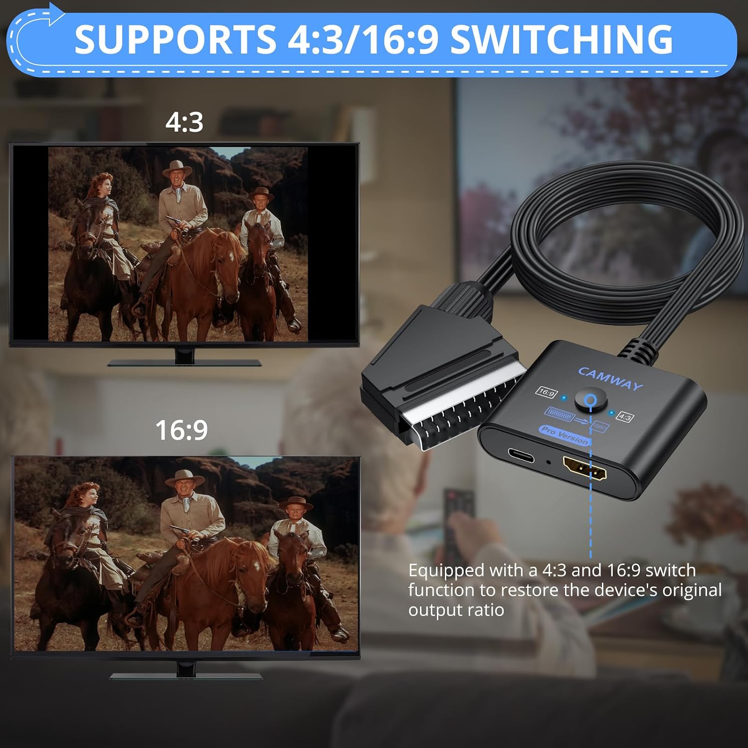 Detalle de CAMWAY SCART to HDMI Converter 1080P