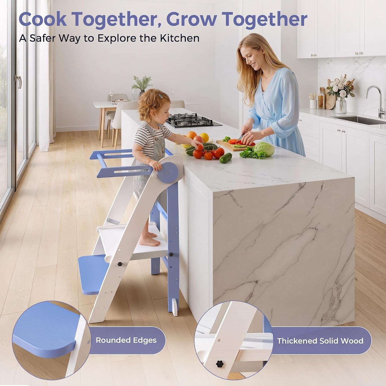 Detalle de MOMFANN Toddler Tower with Chalkboard