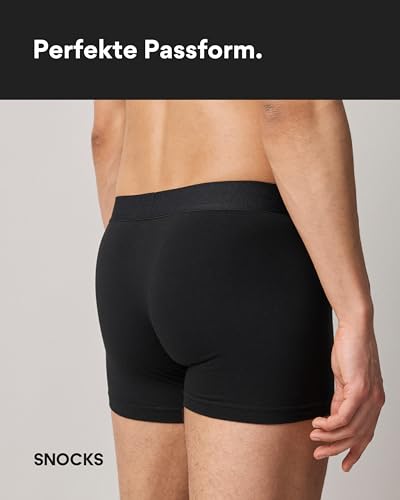 Thumbnail 7 de Snocks Boxershorts Herren aus Bio-Baumwolle (6er Pack) – atmungsaktiv, kein Etikett, bequemer Bund, Schwarz gestreift, Gr. L