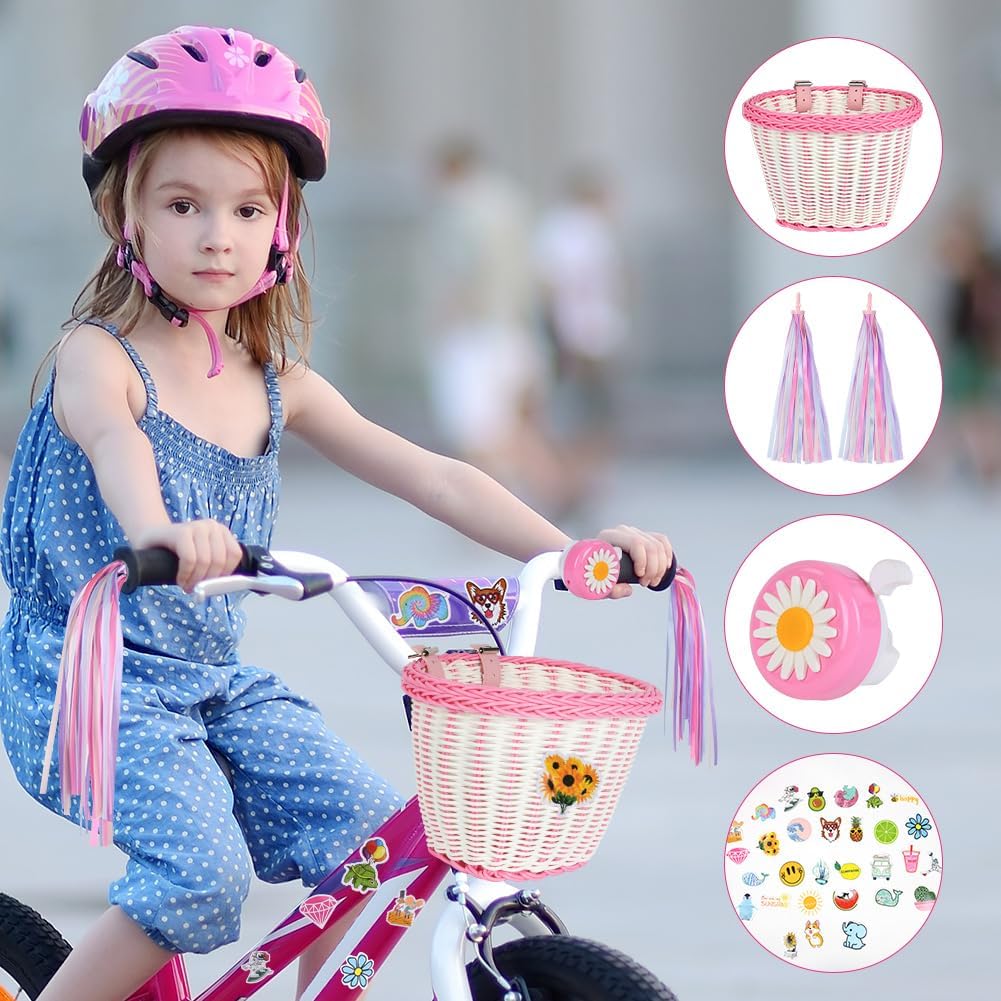 Thumbnail 5 de Flintronic Kids Bike Basket Handwoven Cycle Basket