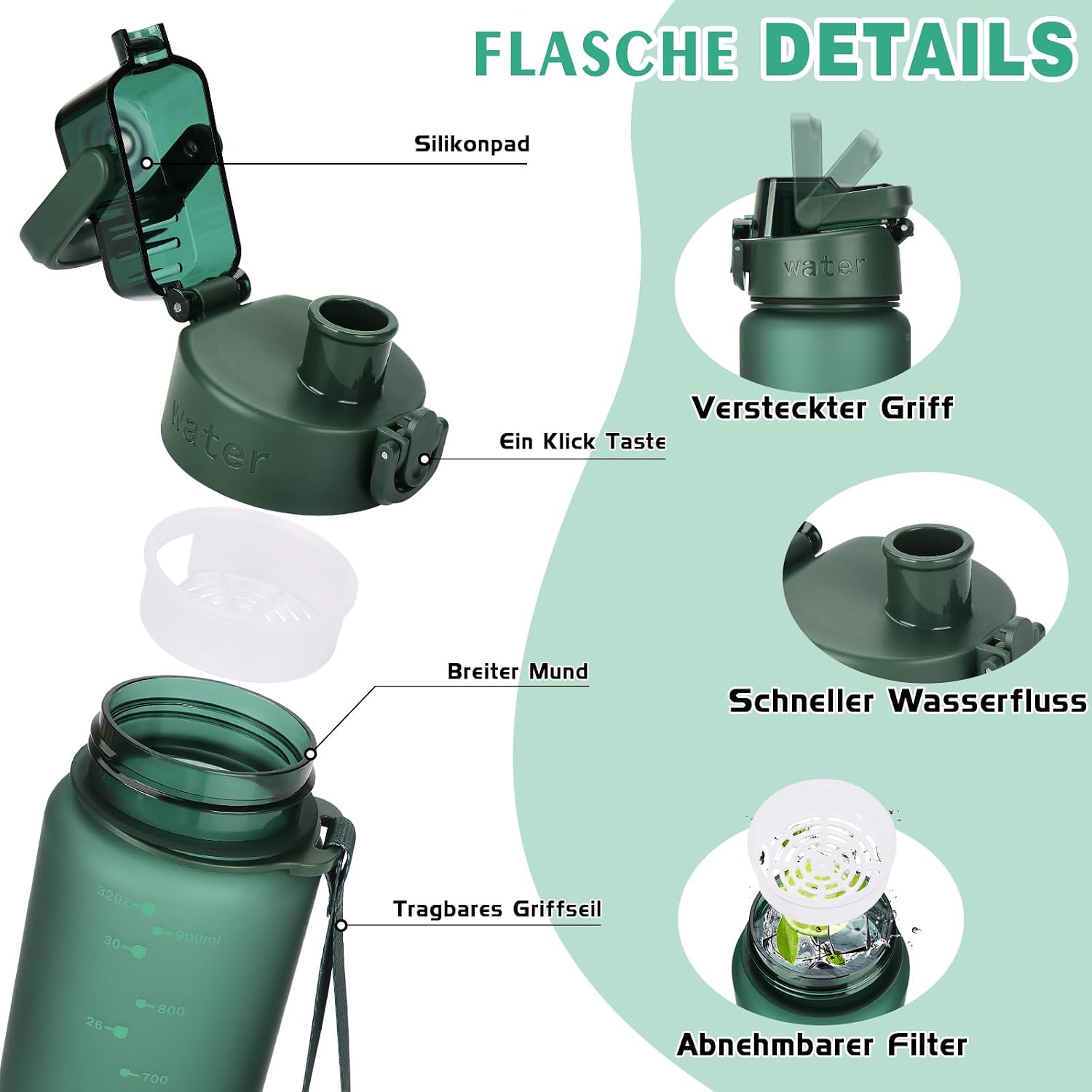 Detalle 2 de AOPREL Trinkflasche 1l đ„€