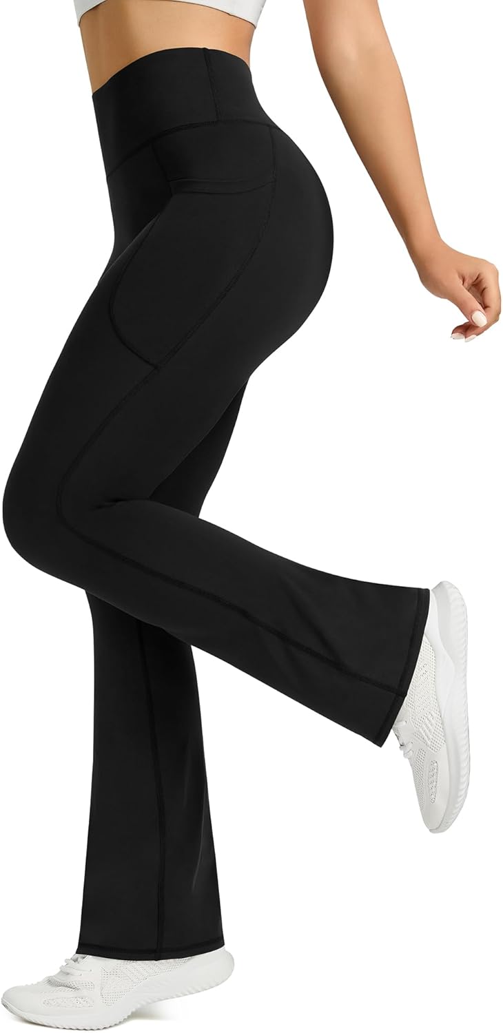 Thumbnail 2 de PRETISKY Women’s Flared Yoga Pants with Pockets, High-Waisted Bell-Bottom Leggings