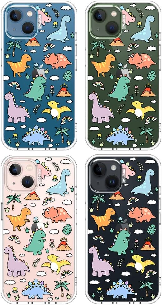 Thumbnail 3 de MOSNOVO Military Grade Drop-Tested Clear Case for iPhone 13/14 with Dinosaur Land Design