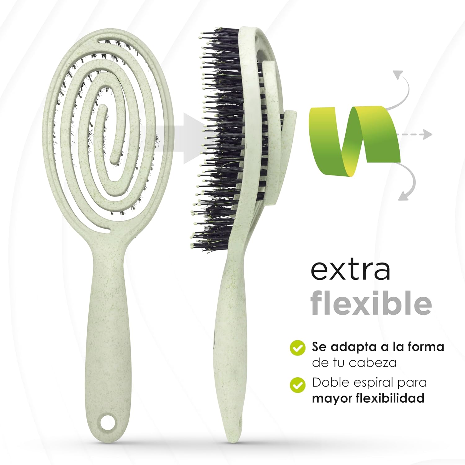Detalle 2 de FABCARE Cepillo de Cerdas de Jabalí para Peinar 💇♀