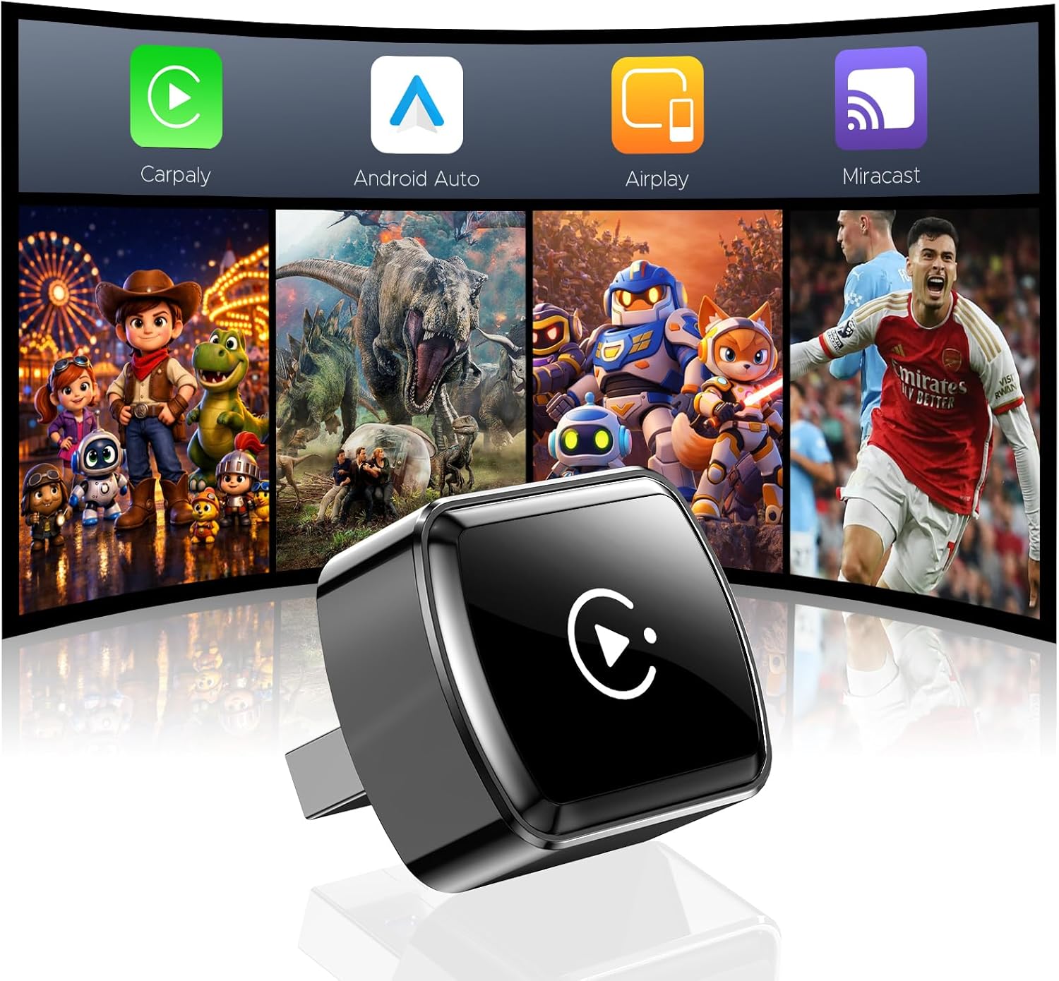 Detalle de LAMTTO Wireless CarPlay Adapter – Kabellose CarPlay- und Android Auto-Erweiterung für 2016+ Fahrzeuge