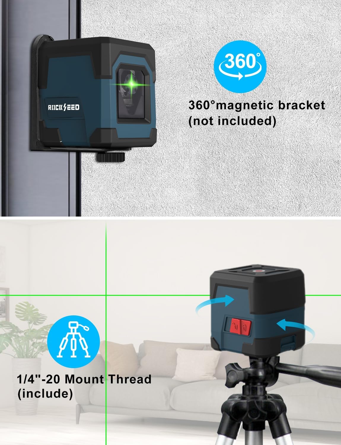 Detalle 2 de RockSeed Kreuzlinienlaser 360° 📏