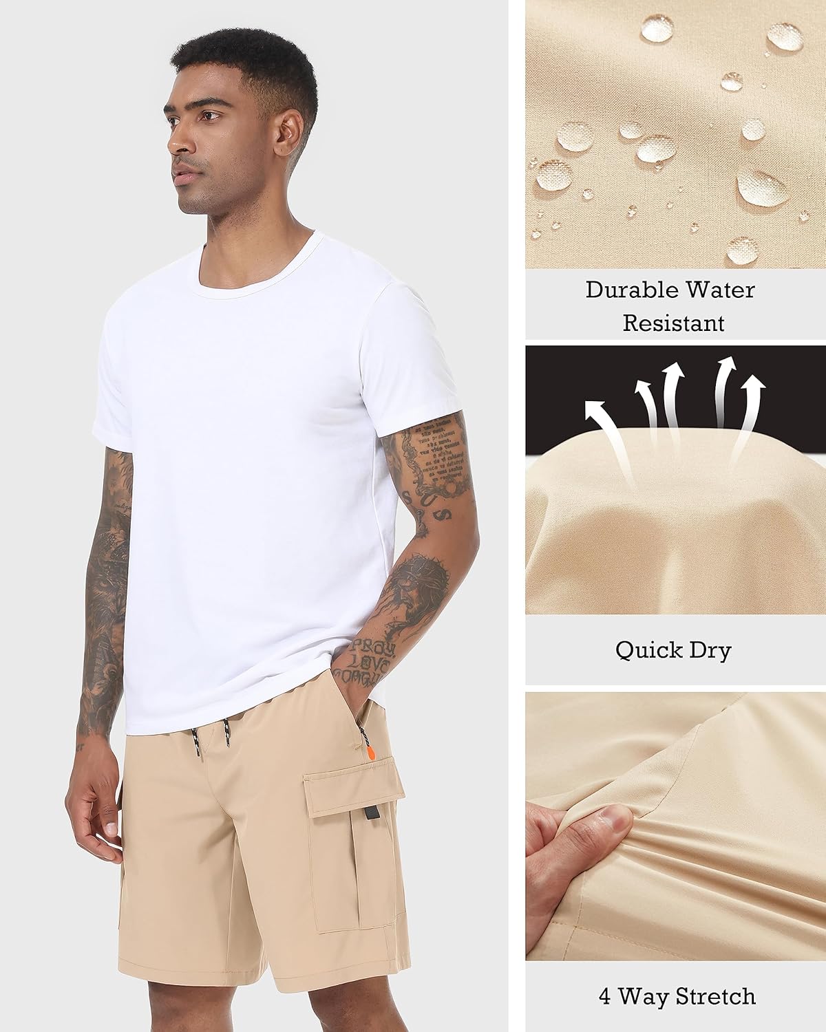 Thumbnail 3 de Men’s Cargo Shorts Quick Dry Lightweight Stretch Hiking Shorts (5 Pockets, No Lining)