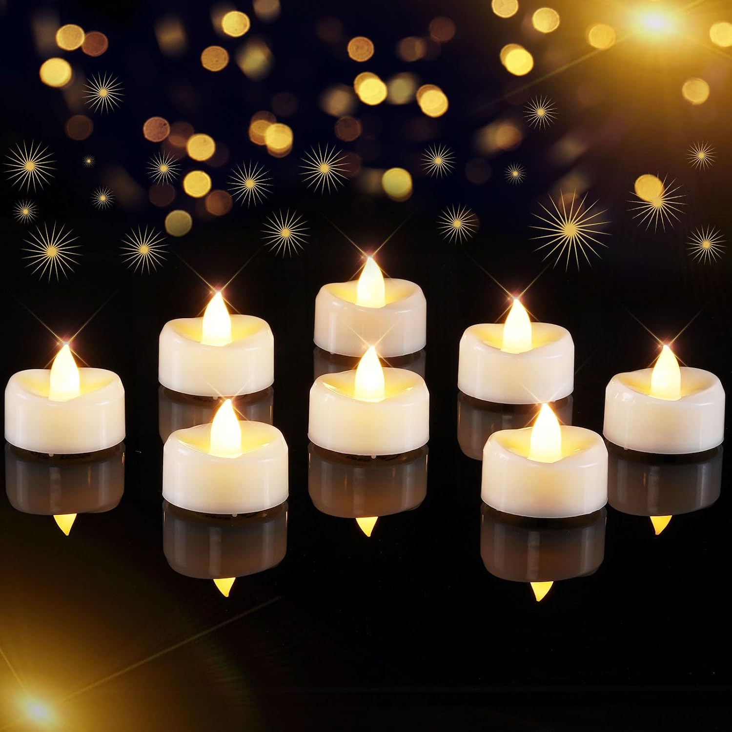 Detalle de AMAGIC 24 Pack Warm White Tea Lights LED 100hr
