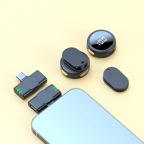 Thumbnail 4 de fumato Microfono lavalier wireless nero con due microfoni e connettori USB-C e Lightning