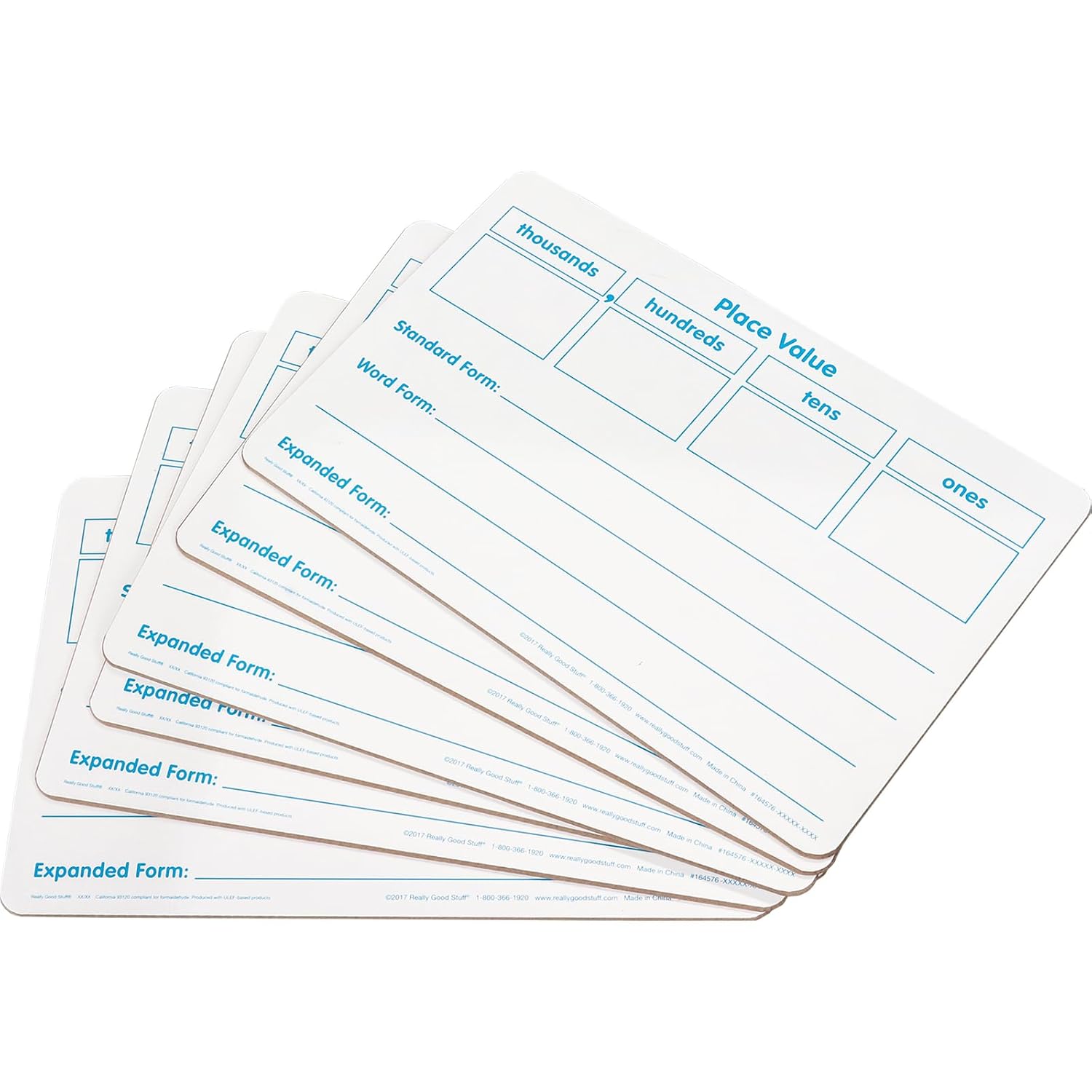 Detalle de Really Good Stuff Place Value Dry Erase Boards, 6 Boards