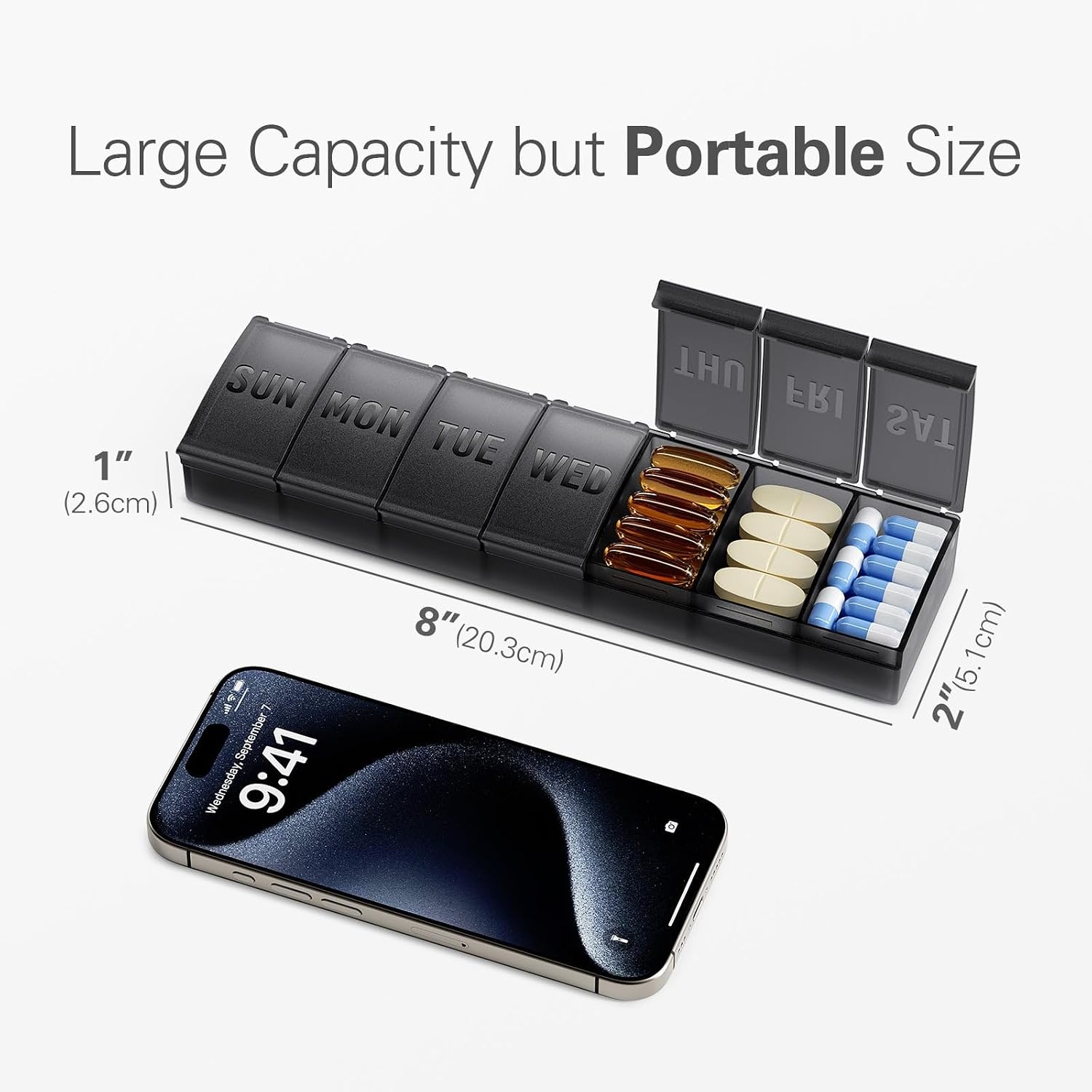 Thumbnail 6 de Barhon Pill Organizer Large 7-Day Organizer ๐