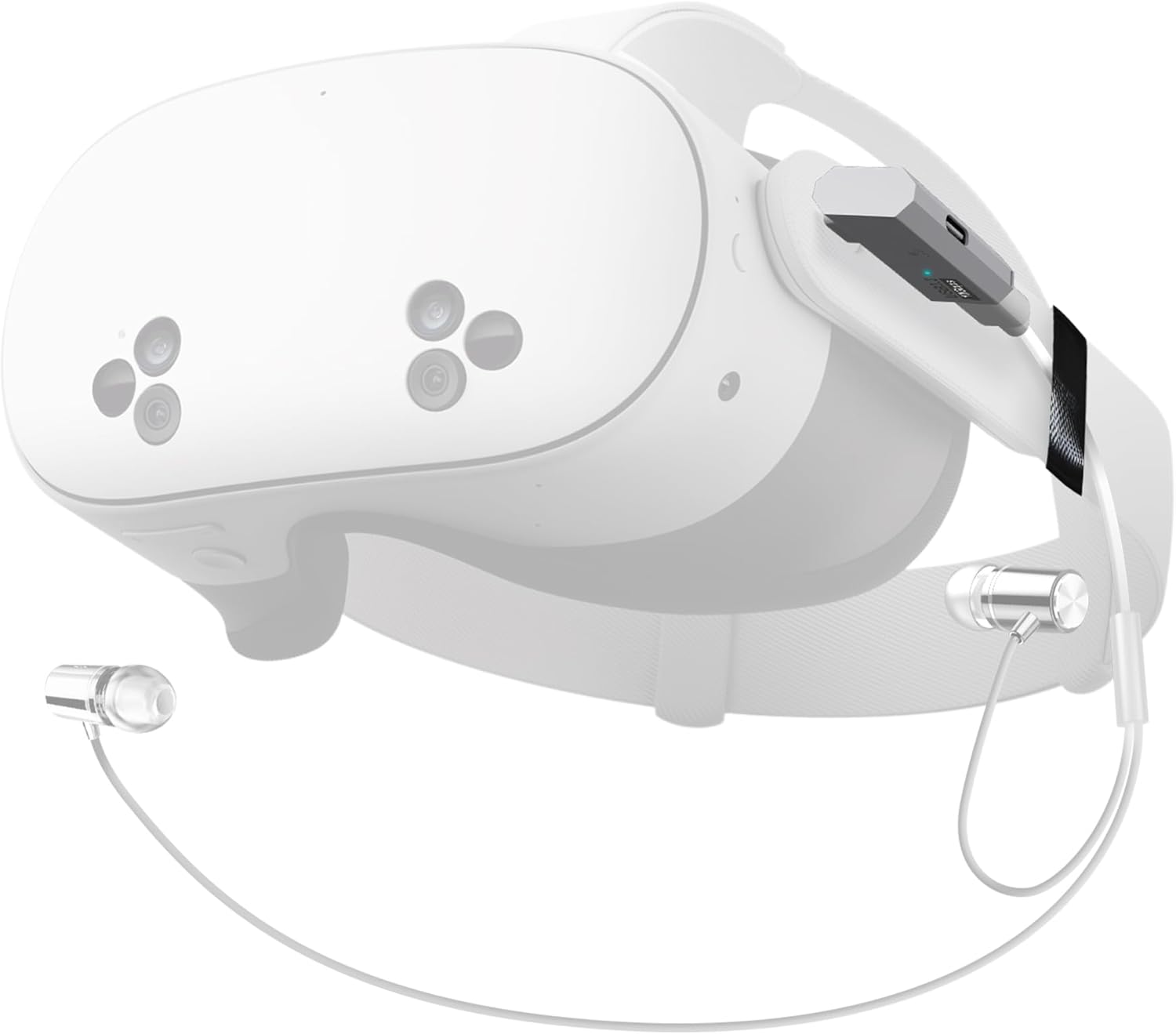 Detalle de NEWZEROL Type C Headphones for Quest 3S with PD100W Charging Adapter – White