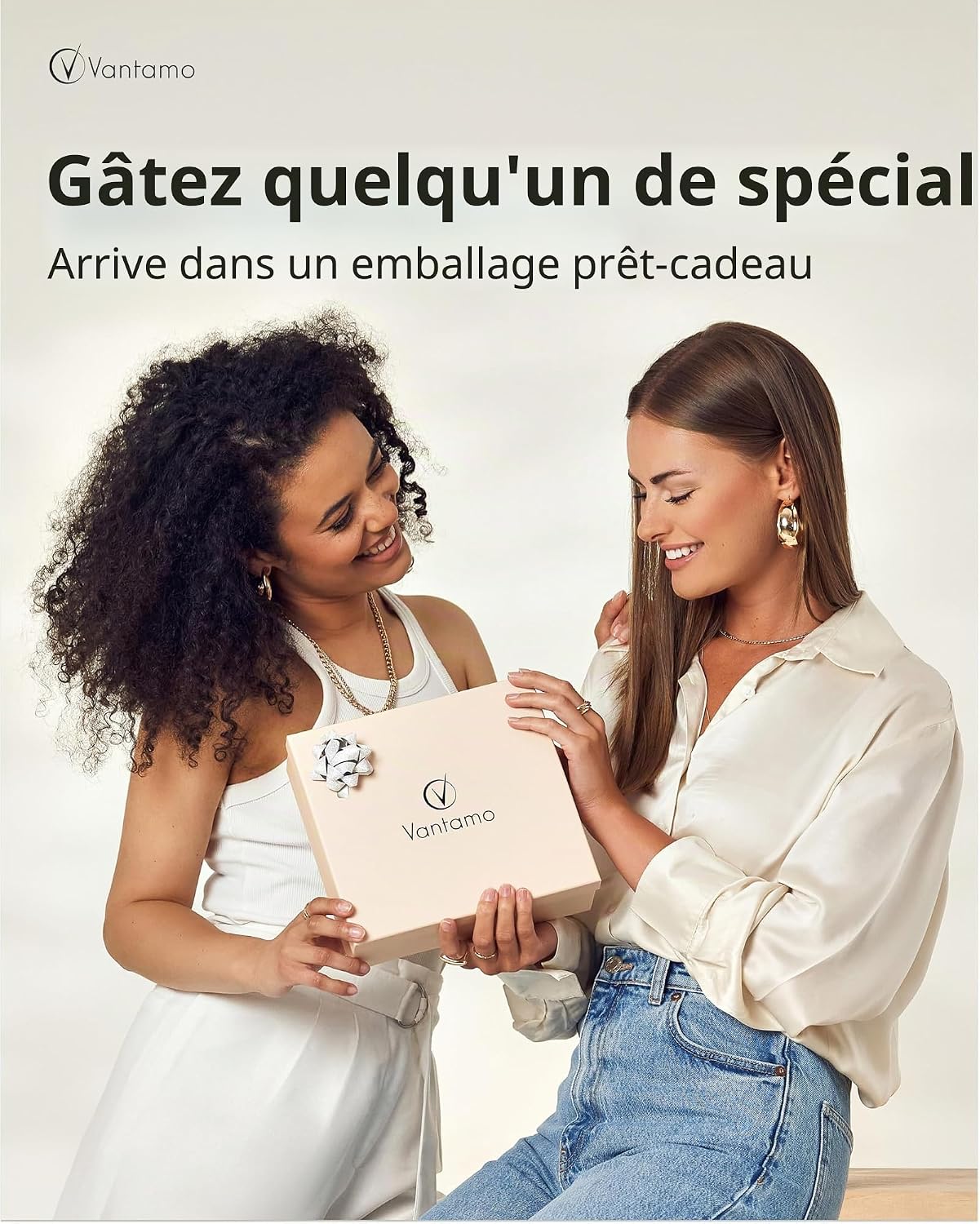 Detalle de Vantamo Sac demi-lune pour femme en similicuir avec protection RFID et bandoulière réglable