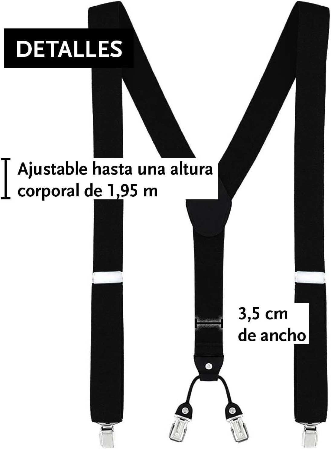 Detalle 2 de DonDon set tirantes y pajarita hombre 3,5 cm