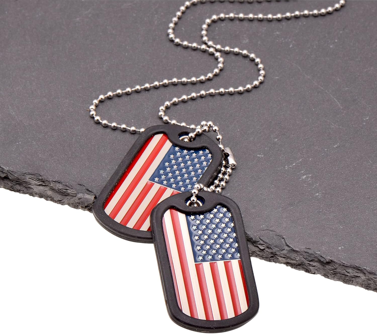 Detalle de Paialco Dog Tag Necklace Set, Zinc Alloy