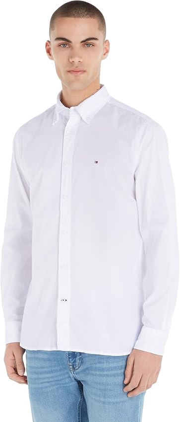 Detalle de Tommy Hilfiger Camisa Core Flex Manga Larga Azul 🌊 3XL