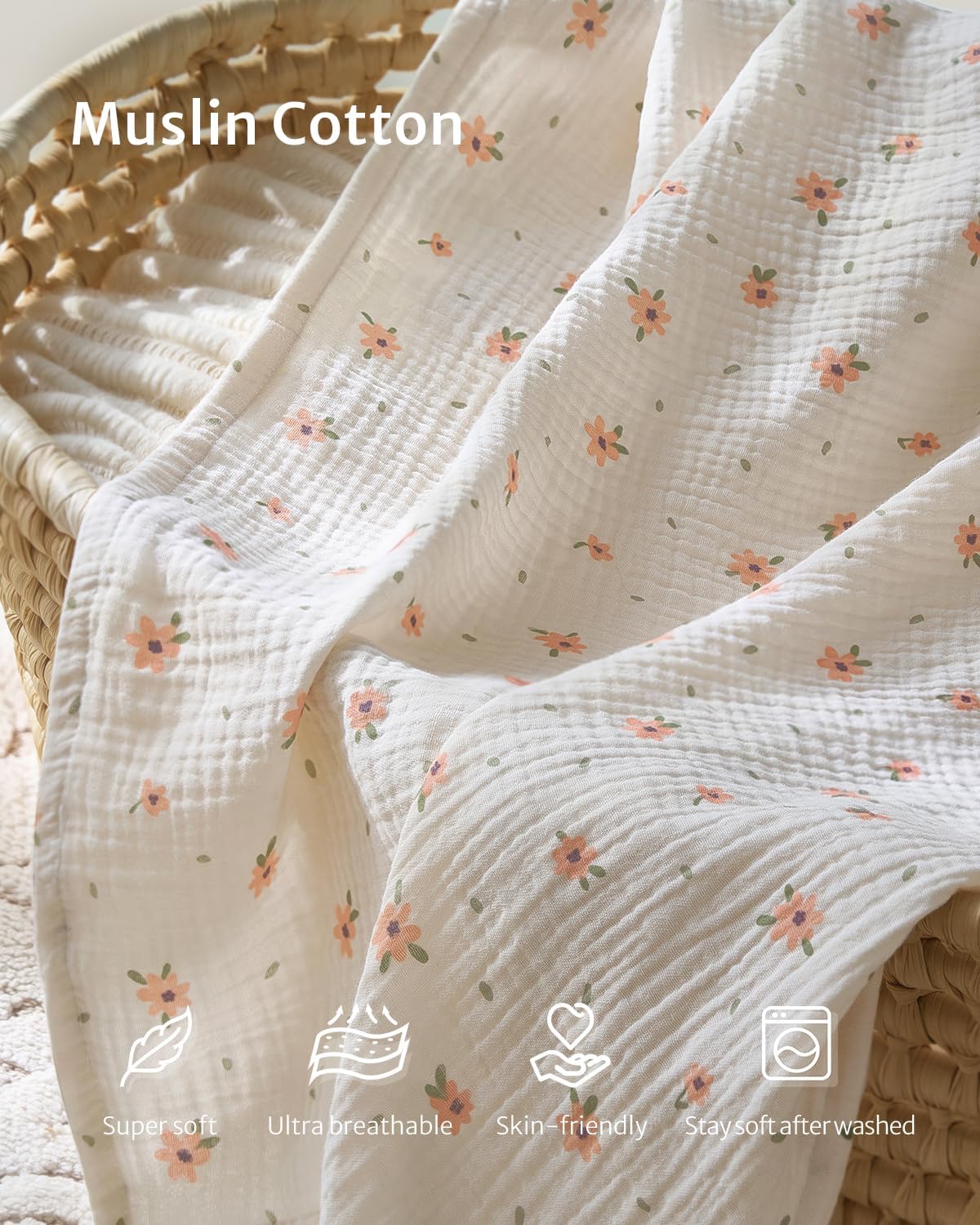Thumbnail 1 de Blissful Diary Muslin Nursing Cover (Pink Floral) – Breathable and Private On-the-Go
