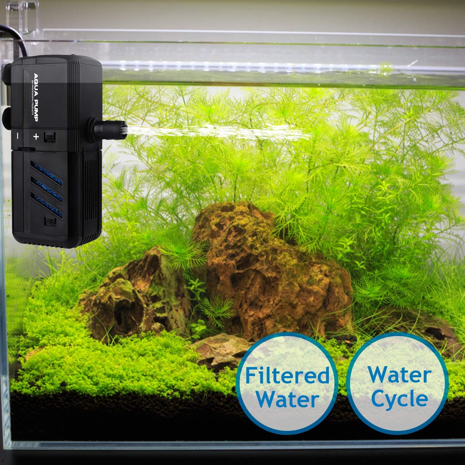 Detalle 2 de NO.17 Filtro Interno Acquario 12W Regolabile con Pompa 1200 L/H per 300-500 L