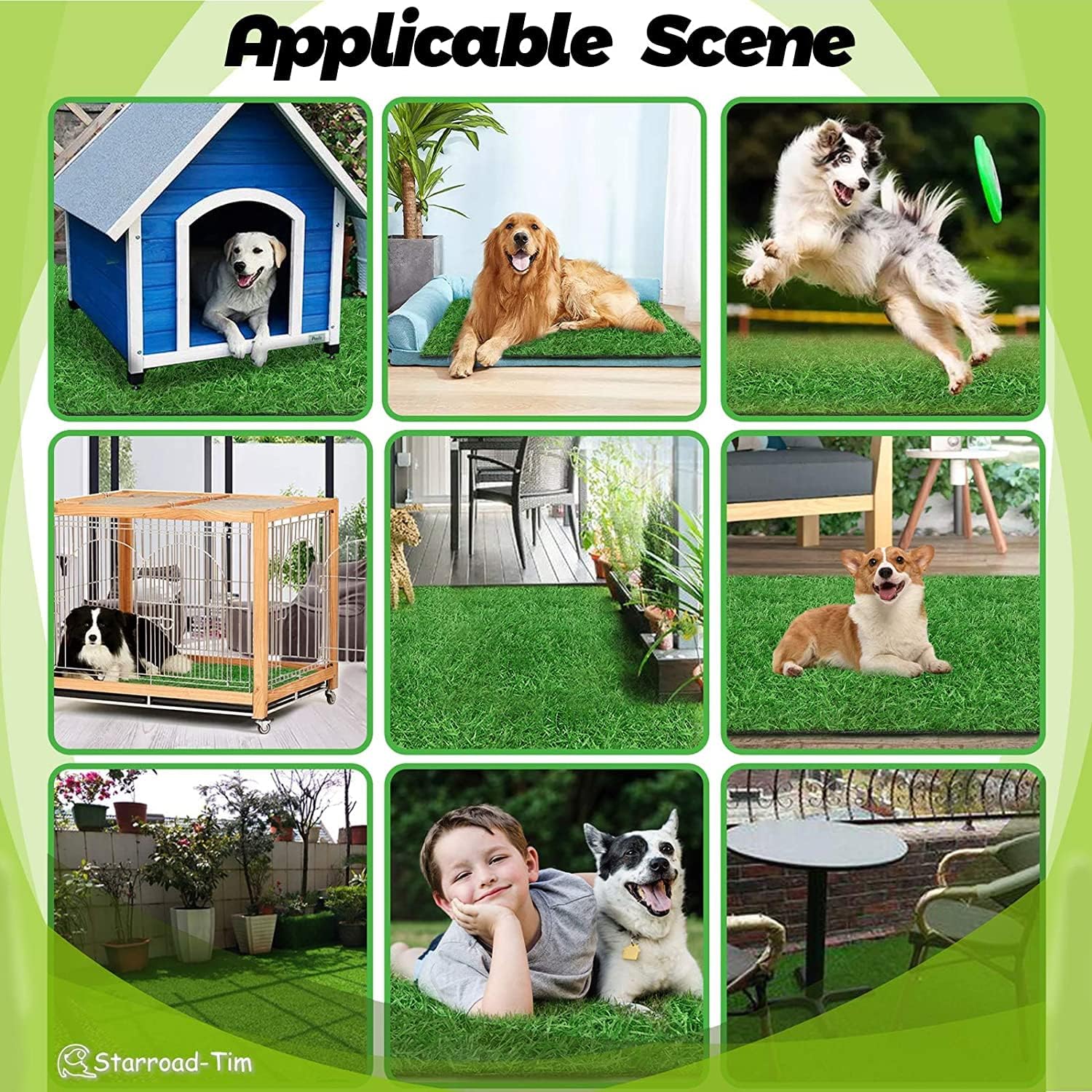 Thumbnail 4 de STARROAD-TIM 80x100cm Dog Grass Rug