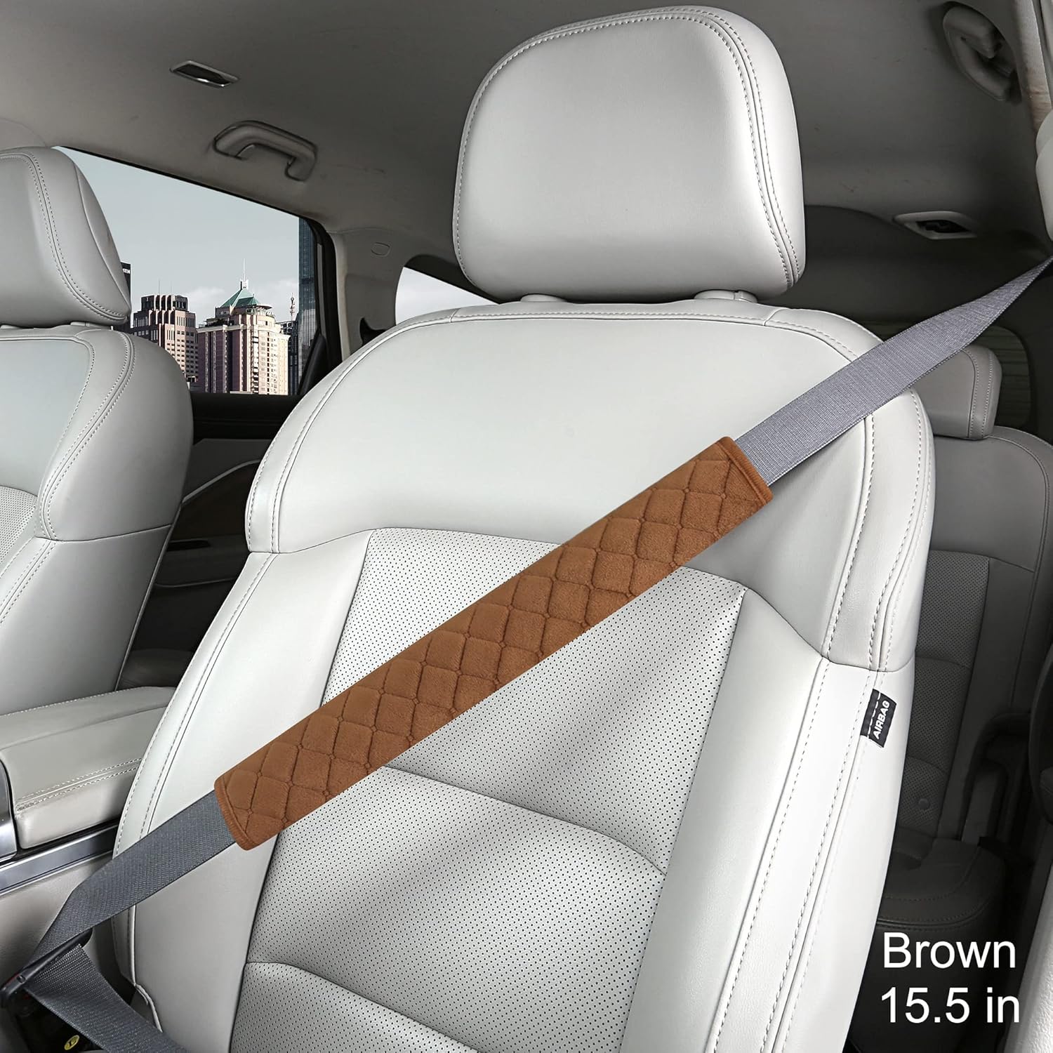 Thumbnail 1 de Weiche Auto-Sicherheitsgurtbezüge (Gurtpolster) braun, 40 cm – 1 Stück