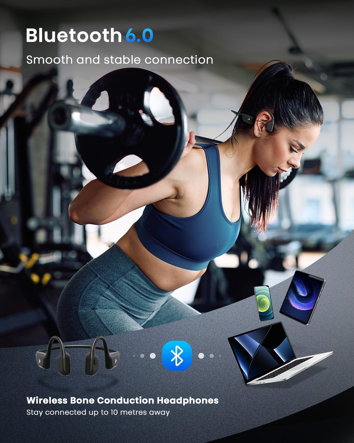 Thumbnail 1 de Guudsoud Bone Conduction Headphones Bluetooth 6.0 IPX7