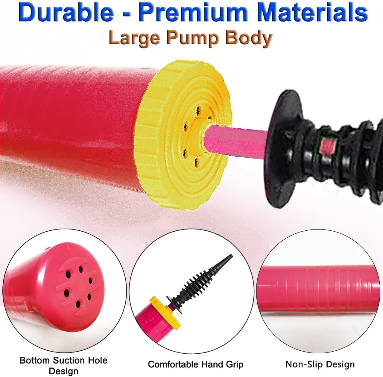 Detalle 2 de Ballonpumpe Hand Inflator – Doppelt wirkende Luftpumpe für Ballons und mehr